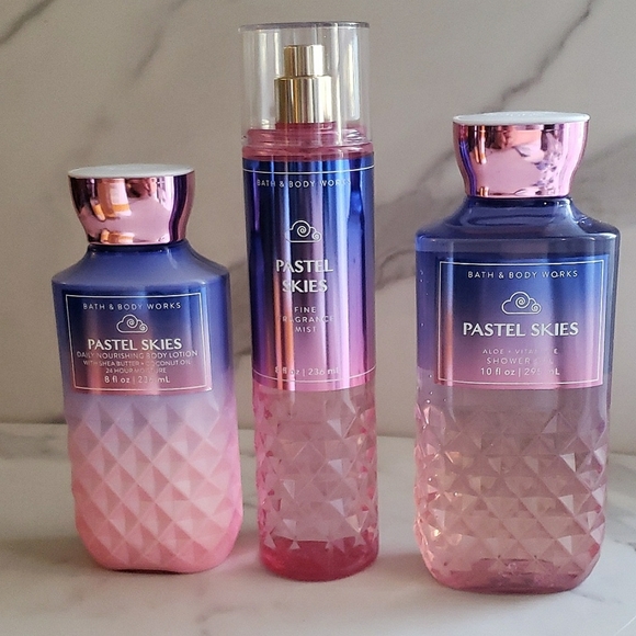 Bath & Body Works Other - Bath & Bodyworks Pastel Skies 3pc Fragrance Mist, Body Lotion & Shower Gel